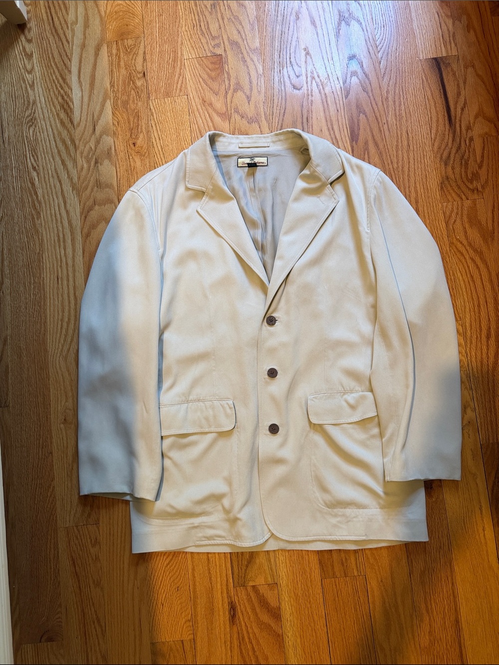 Tommy Bahama 100% Silk Beige Blazer Jacket